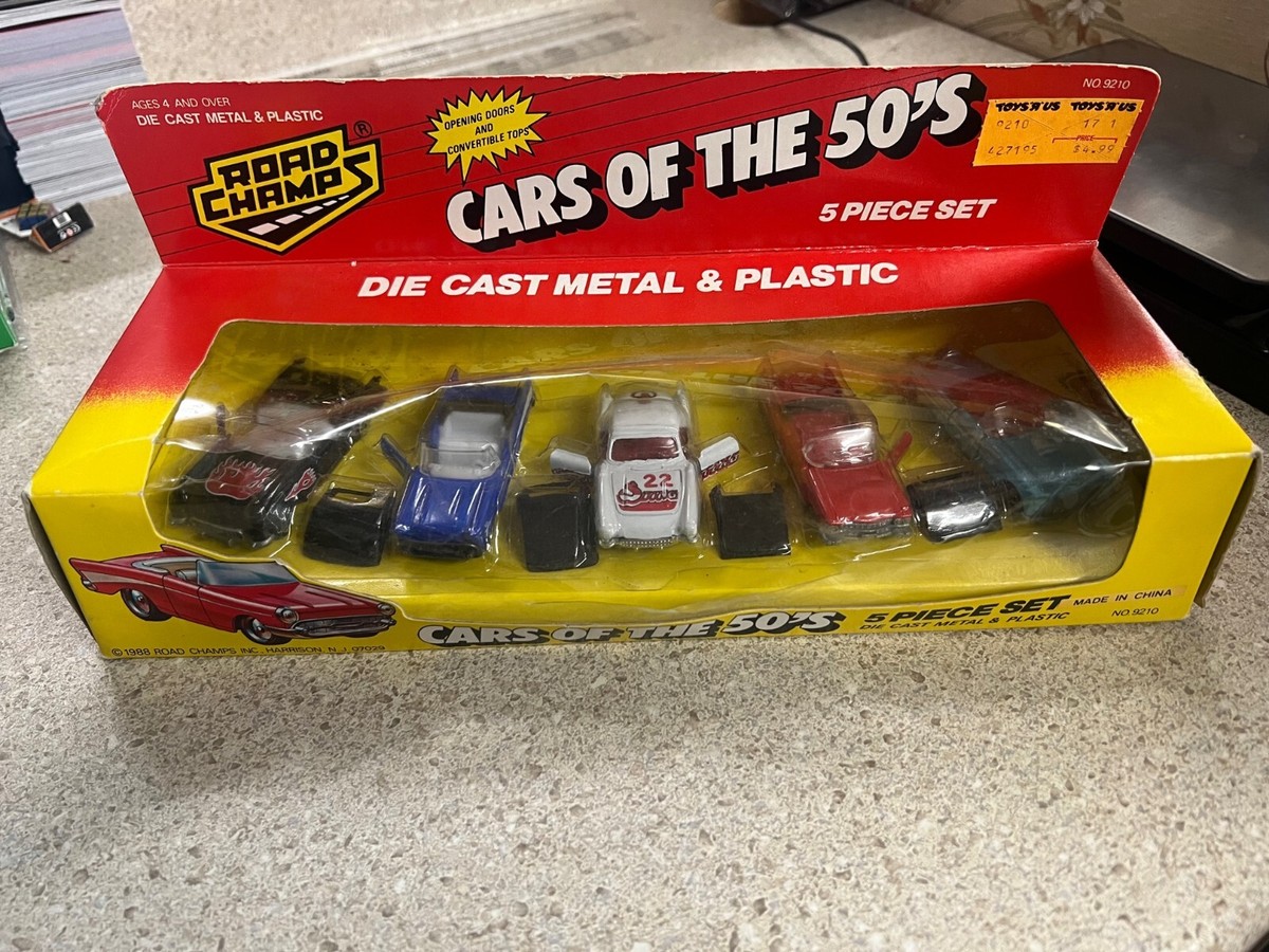 1988 Road Champs Cars of the 50's 5 Piece Set 9210 Diecast Cars
