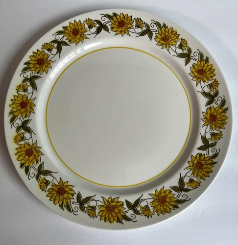 Vintage Mikasa Mediterrania Empire Gold Caracas Serving Platter - Sunflowers MCM
