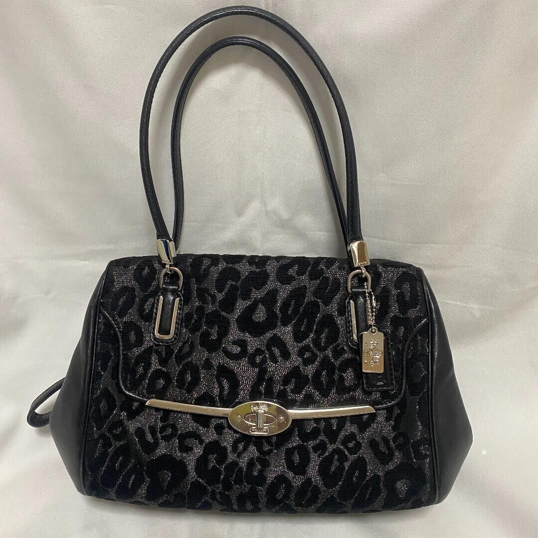 Coach Madison Chenille Ocelot Small Madeleine East Handbag Coach Madison Chenille Ocelot Small Madeleine East Handbag