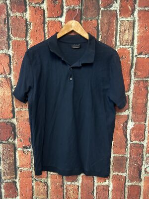 Zara Man Polo Shirt Mens XL Blue Cotton