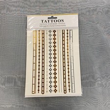 Wholesale Bulk Lot of 11 Metallic Bracelet/Anklet Temporary Tattoo Sheet