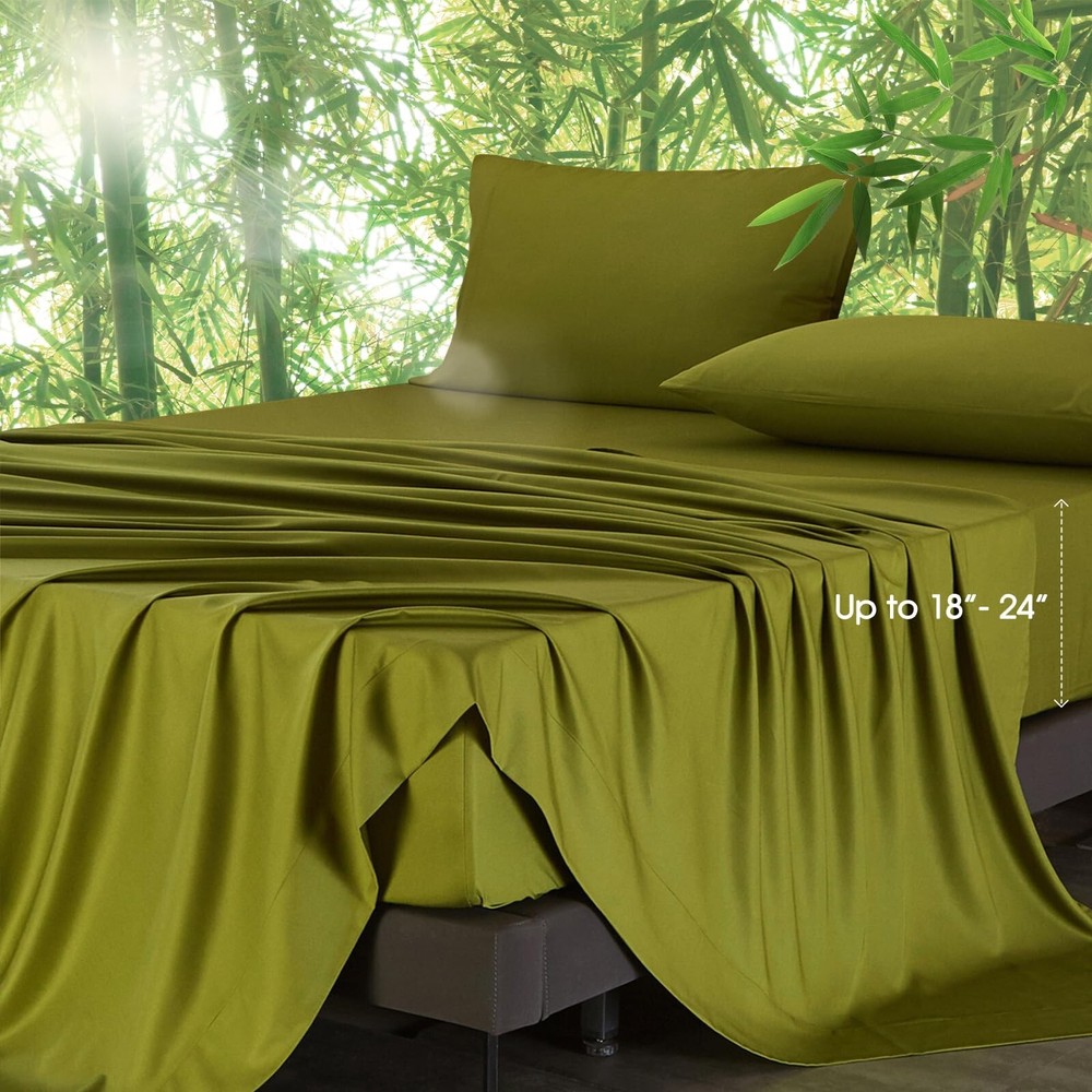 Ivellow Deep Pocket King Sheets, Rayon Derived from Bamboo, Extra Deep Pocket...