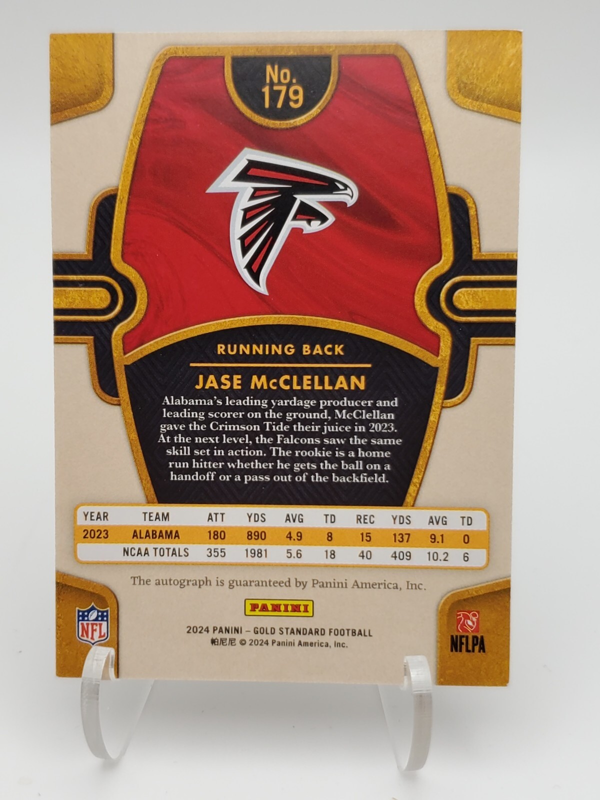 2024 Gold Standard Jase McClellan Auto RC /299 Falcons eBay