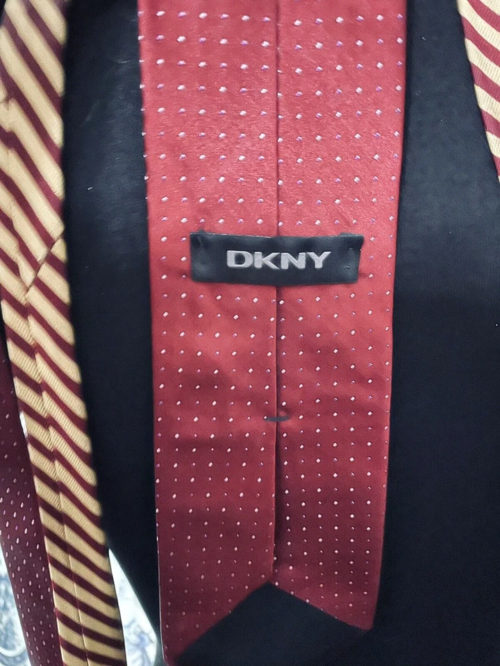 Corbatas ejecutivas 100 % seda Donna Karan NY Dots & Abercrombie Fitch rayas EE. UU. Foto 4 de 4