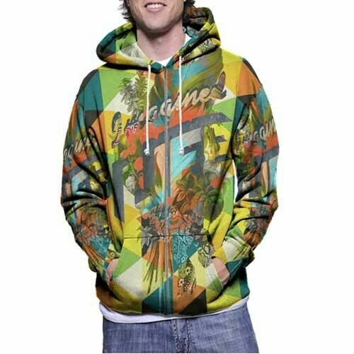 Hoodie Imagined Life Fullprint Polyester New Zipper Hoodie-image