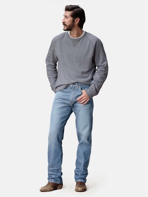 Levi's Men's Jeans Western Fit Straight Leg Stretch Blue Denim Pants 38W x  30L | eBay