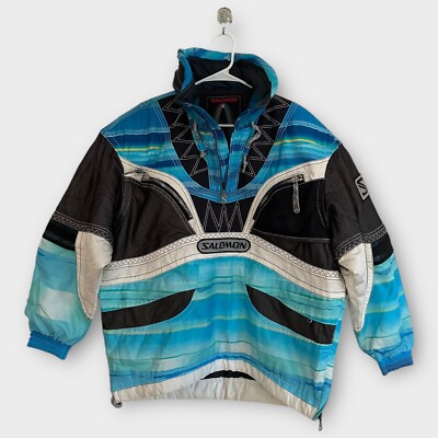 SALOMON Optimal Movement ジャケット 90s Vintage Salomon Optimal Movement Aqua Blue Ski Jacket Unisex Size