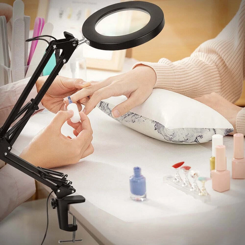 Lupe mit Licht und Ständer 10X stufenlos dimmbare LED-Schreibtischlampe 72 LED - Bild 2 von 4