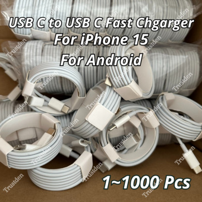 For Android iPhone 15 Pro USB C Type C Rapid Charger Cable 60W Fast PD Cord Lot