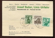 Gesch&auml;fts-Postkarte 1960 aus Linz-Urfahr,    24/8/14