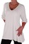 Womens-Fashion-3-4-Sleeve-V-Neck-Plain-Long-Casual-Plus-Size-Blouse-Tunic-Top