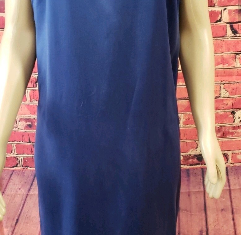 SAINT LAURENT Abito tunica midi Yves St Laurent colore blu cobalto manica ad aletta taglia small