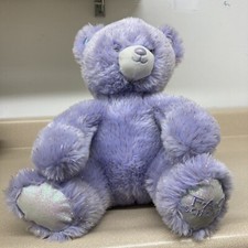 FAO Schwarz Bear 10" Stuffed Animal Plush Purple Sparkler Glitter AR177