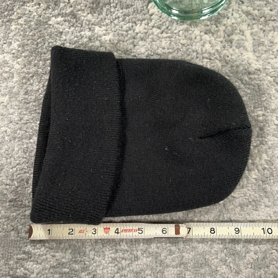 Carhartt Beanie шляпа крышка мужской черный вязаный манжеты A18 черный гранж Skater панк Y2K - Изображение 3 из 4