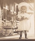 Pretty Young Girl in Sunbonnet Holding a Rose - Pre-1920 Real Photo Postcard
