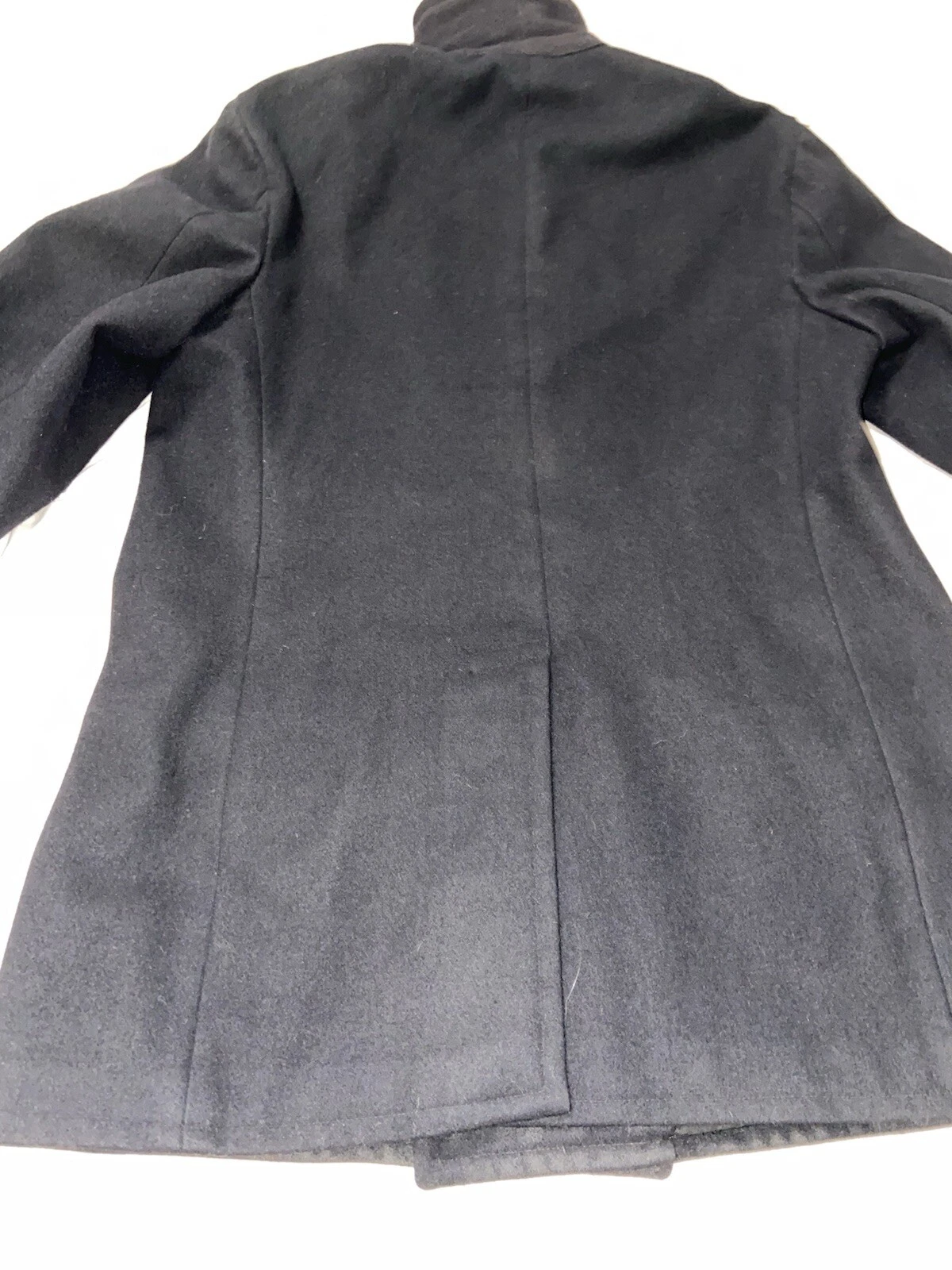Vtg 1974 US Navy Peacoat 40R Black Melton Wool Pewter Buttons USN 70s Overcoat image 4