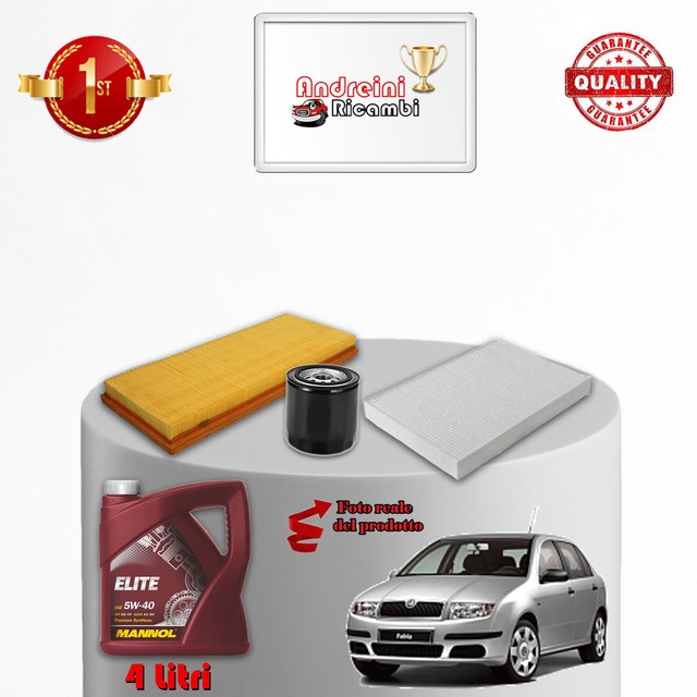 KIT TAGLIANDO FILTRI E OLIO SKODA FABIA 1.4 16V 55KW 75CV 2001 -> KIT TAGLIANDO FILTRI E OLIO SKODA FABIA 1.4 16V 55KW 75CV 2001 ->
