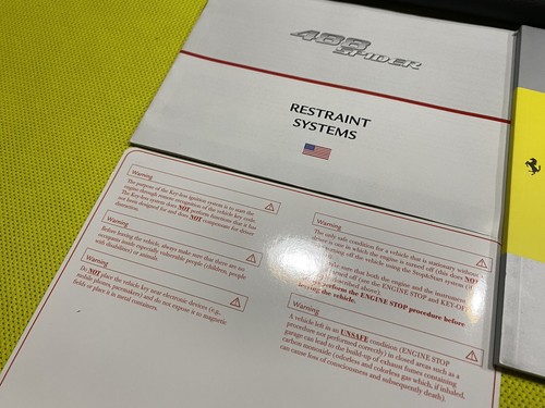 ⭕️ 2016 FERRARI 488 SPIDER OWNERS MANUAL SET +UNUSED SERVICE SECTION: SPYDER - Picture 6 of 9