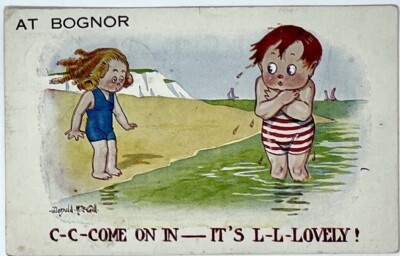 Donald McGill Kid Comic Postcard Kid Humor Vintage Bognor Regis UK England 