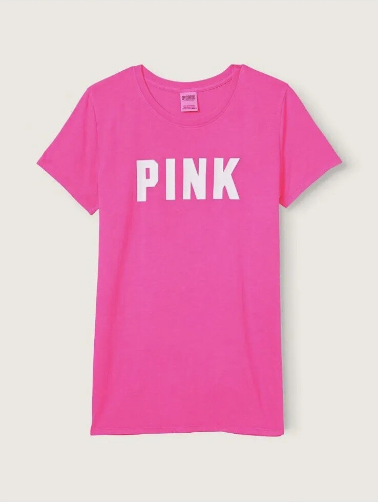 VICTORIA'S SECRET PINK Tシャツ! 白地/ピンクのラメ VICTORIA'S SECRET PINK Tシャツ! 白地/ピンクのラメ - メルカリ