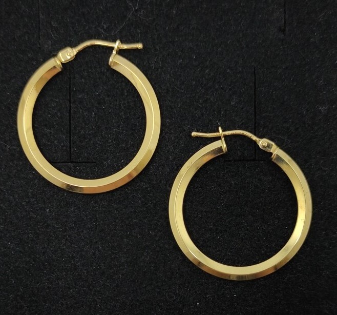 Pendientes oro 18k 750 Mls. Aros Redondos Planos. 23,8 MM. Ref 600-4-24A
