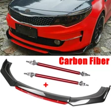 Red Car Carbon Fiber Front Bumper Lip Splitter Spoiler Body Kit For Kia Optima