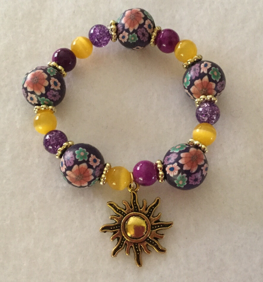 7” Rapunzel Disney Princess Inspired Golden Sun Beaded Stretch