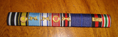 GERMAN FIELD MARSHALL ERWIN ROMMEL'S RIBBON BAR with 9 devices