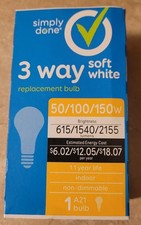 3 Way Soft White 50-100-150 Watts A21 Bulbs