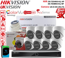 8MP HIKVISION CCTV 8MP 4K NVR 5MP COLORVU IP POE OUTDOOR AUDIO CAMERA SYSTEM KIT