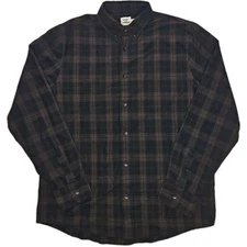 Flint and Tinder Shirt Mens L Plaid Flannel Button Up 