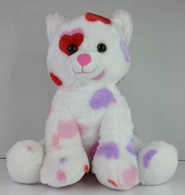 Build-A-Bear Be Mine Kitty Plush w/ Purr Sound & Rose Scent Valentine Hearts