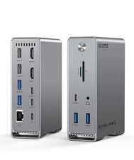 GIISSMO 5E01 MacBook Docking Station 14-in-1 Dual 4K HDMI USB-C USB-A Ethernet