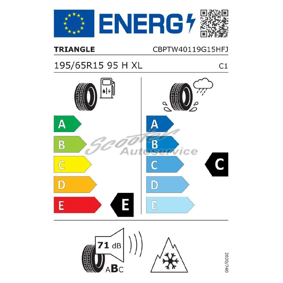 4x Triangle Winter-Reifen WinterX TW-401 3PMSF XL 195/65 R15 95H | 87286 - Bild 2 von 3