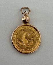 1983 Chinese 5 Yuan Panda .999 Gold Fine 1/20 Oz 24k Gold Coin Pendant 2gr DsVa
