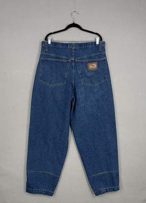 Vintage Karl Kani Jeans Mens 36x35 Blue Baggy Hip Hop Denim USA Metal Plate 90s