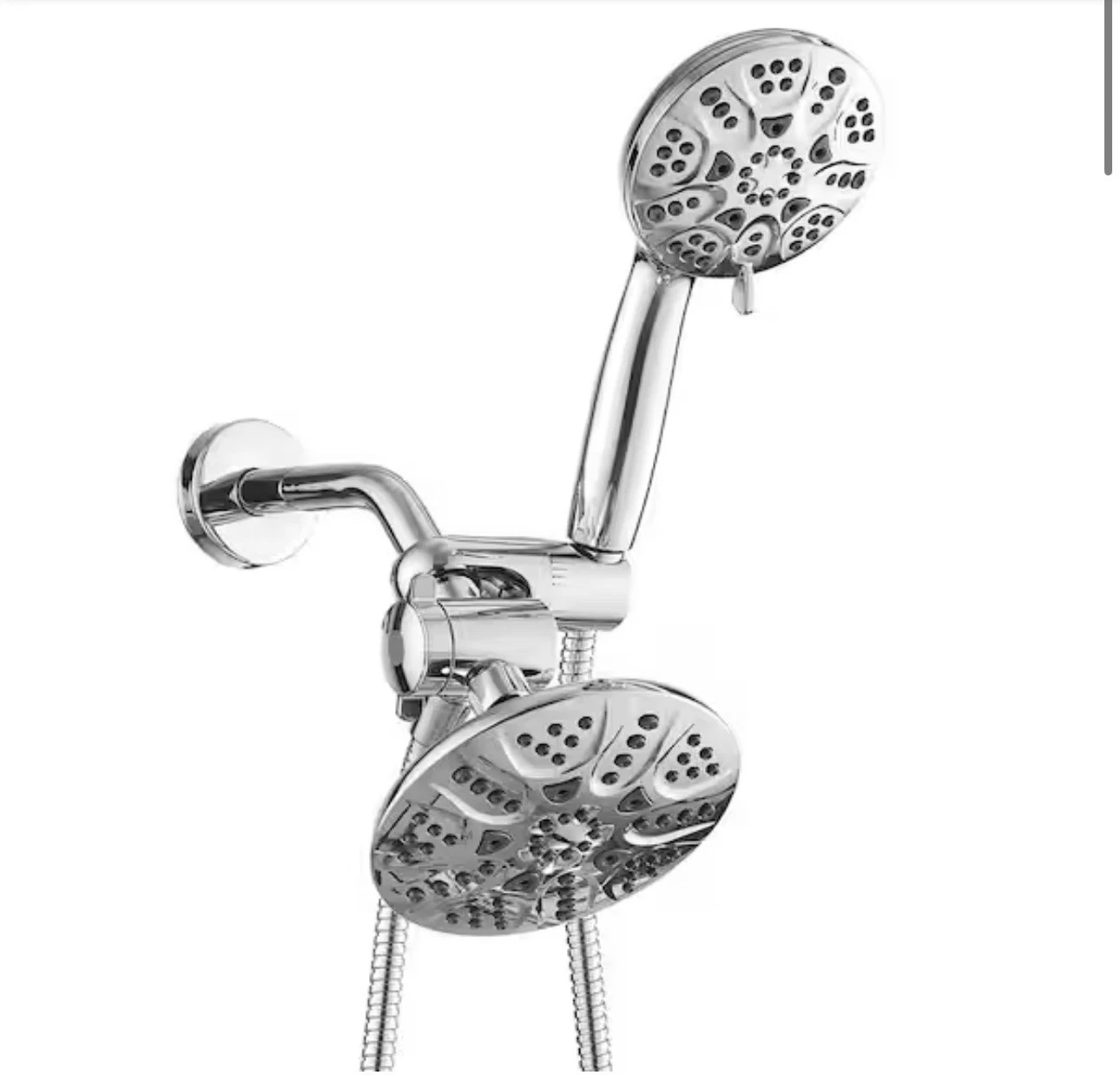 BWE 6-Spray Wall Mount Handheld Shower Head 1.8 GPM in Polished Chrome
