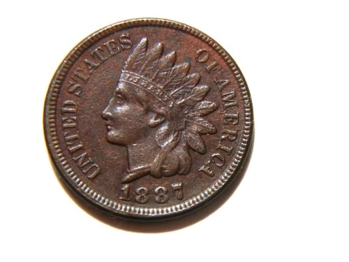 1887 XF+ Indian Head Cent, Nice *Better Grade* Vintage Coin for a collection