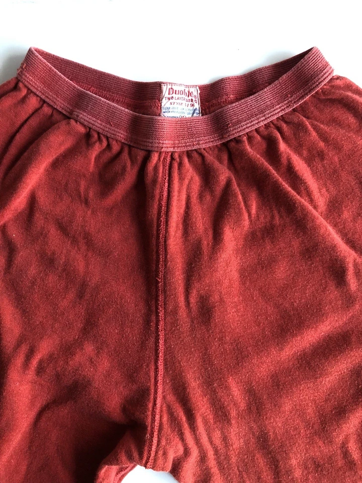 Винтажные женские низы 50-60-х DUOFOLD из красной шерстяной смеси 2-слойные длинные John 16 - Изображение 4 из 4