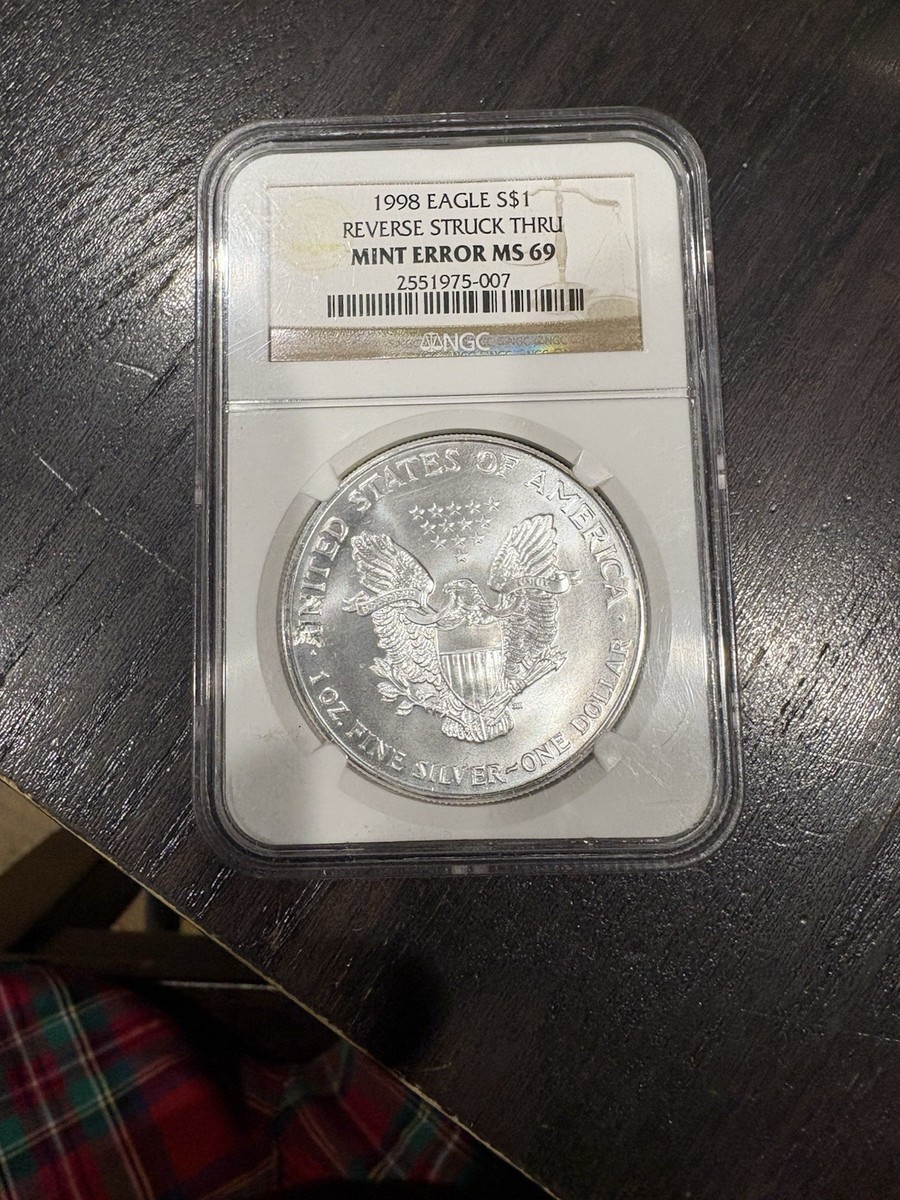 マーティン　トリプルオーワン「OOO-1 1998年」made in usa 1998 American Silver Eagle $1 NGC MS69 Mint Error Reverse Struck