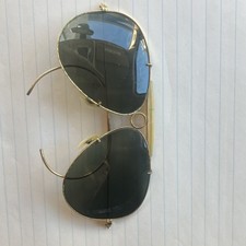 Ray-Ban Aviator Sunglasses Gold Metal Frame Green Lenses Vintage