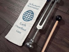 93.96 Hz Schumann Weighted Tuning Fork - Case, Striker  Boot Options