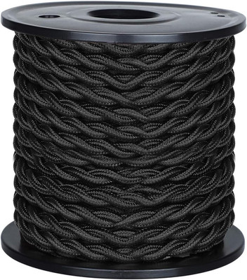 [UL Listed] 50ft Twisted Cloth Covered Wire,  Antique Industrial Electronic Wire