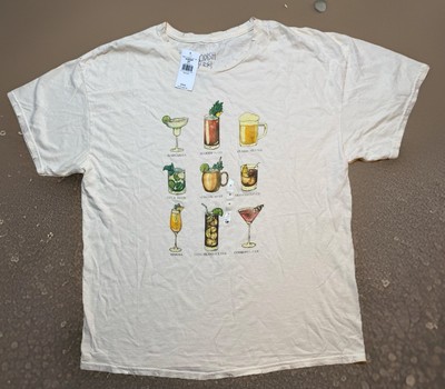 Modish Rebel T-Shirt Medium Alcoholic Mixed Drinks Mixology Buckle New NWT