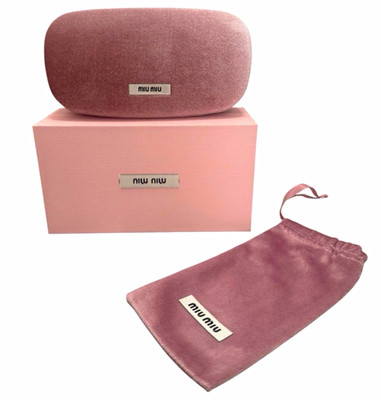 Miu Miu Pink Hard Case for Glasses/Sunglasses w/ Pouch & Box Portable