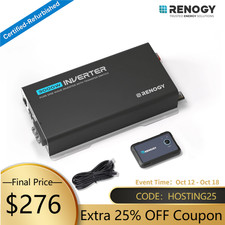 Renogy 12V 3000W Pure Sine Wave Power Inverter W/UPS Transfer Switch Refurbished