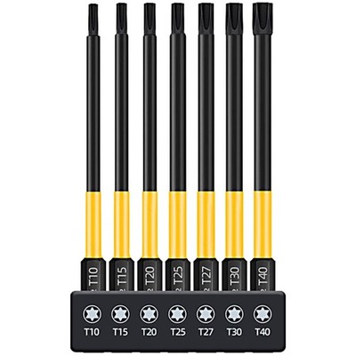 Torx Bit Set 100mm Lang 1/4'' Magnetische Torx Schraubendreher Bit Set länge T10-