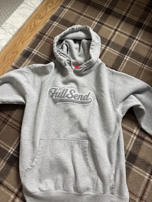 NELK BOYS Full Send Gray Fleece Cotton Blend Hoodie Men's Size M RARE 2019