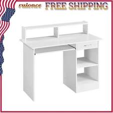 Home Computer Desk Workstation Wood Laptop PC Table w/ Drawer Keyboard Shelf