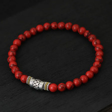 6mm Natural Stone Beaded Bracelet Unisex Yoga Meditation Stretch Bracelet